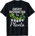 100% Cotton Funny Easily Distracted By Plants Succulent Gardening Garden T-Shirt Hoodie, Sweatshirt | GrindPrints.com