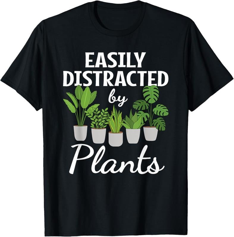 100% Cotton Funny Easily Distracted By Plants Succulent Gardening Garden T-Shirt Hoodie, Sweatshirt | GrindPrints.com