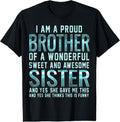 100% Cotton Funny Gifts for Brother From Awesome Sister T-Shirt Birthday T-Shirt Hoodie, Sweatshirt | GrindPrints.com