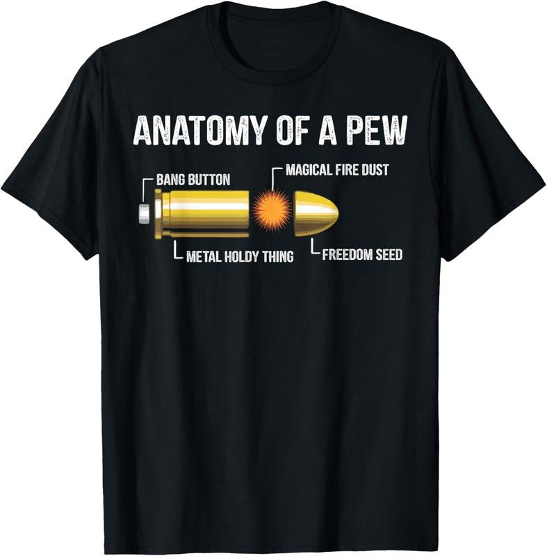 100% Cotton Funny Gun Ammo Bullet Gift - Anatomy Of A Pew T-Shirt Hoodie, Sweatshirt | GrindPrints.com