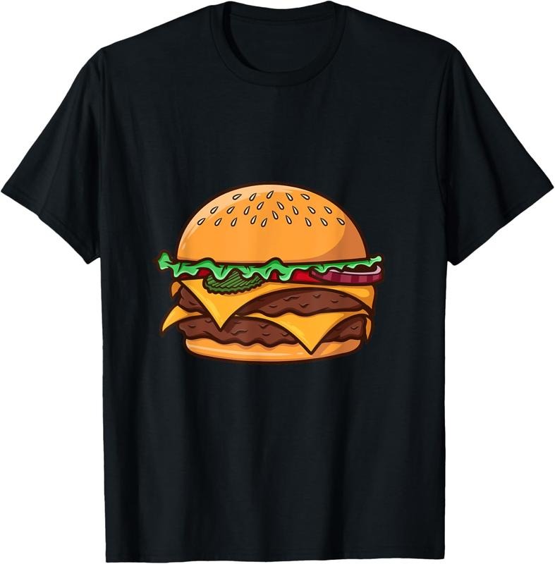 100% Cotton Funny Hamburger Fast Food Lover graphic design T-Shirt Hoodie, Sweatshirt | GrindPrints.com