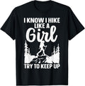 100% Cotton Funny Hiking Art For Girls Women Mountaineer Hiking Lover T-Shirt Hoodie, Sweatshirt | GrindPrints.com