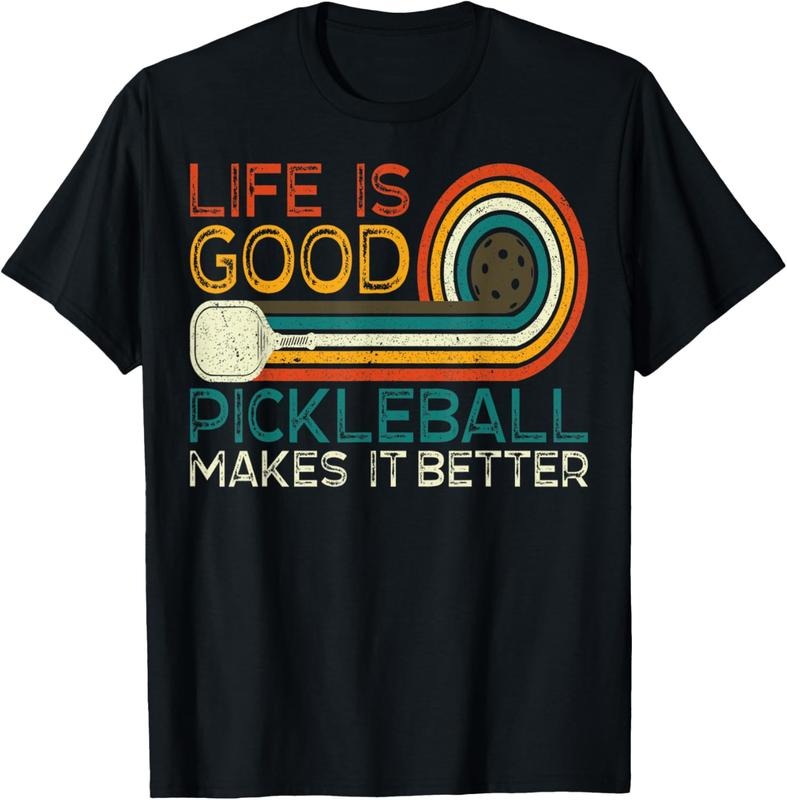 100% Cotton Funny Life is Good, Pickleball Makes it Better T-Shirt Hoodie, Sweatshirt | GrindPrints.com