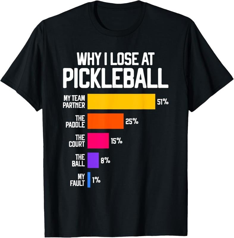 100% Cotton Funny Pickleball Humor : Why I Lose Black Classic Fit Crew Neck Short Sleeve T-Shirts, Hoodie, Sweatshirt