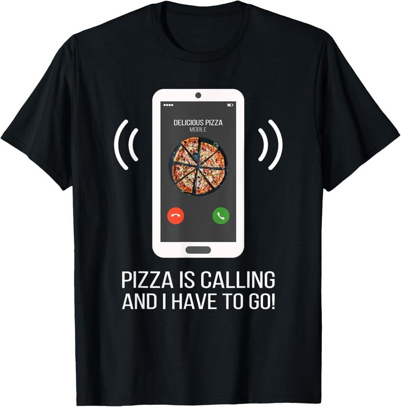 100% Cotton Funny Pizza Is Calling T-Shirt Hoodie, Sweatshirt | GrindPrints.com