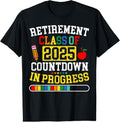 100% Cotton Funny Retirement Class Of 2025 Countdown In Progress Teacher T-Shirt Hoodie, Sweatshirt | GrindPrints.com