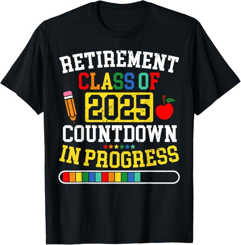 100% Cotton Funny Retirement Class Of 2025 Countdown In Progress Teacher T-Shirt Hoodie, Sweatshirt | GrindPrints.com