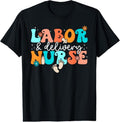 100% Cotton Funny Retro Groovy Labor And Delivery L&D Nurse Squad T-Shirt Hoodie, Sweatshirt | GrindPrints.com