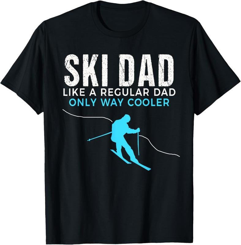 100% Cotton Funny Ski Dad Shirt - Skier Tshirt for Men T-Shirt Hoodie, Sweatshirt | GrindPrints.com