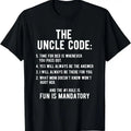 100% Cotton Funny Uncle Gifts From Niece Nephew The Uncle Code Cool T-Shirt Hoodie, Sweatshirt | GrindPrints.com