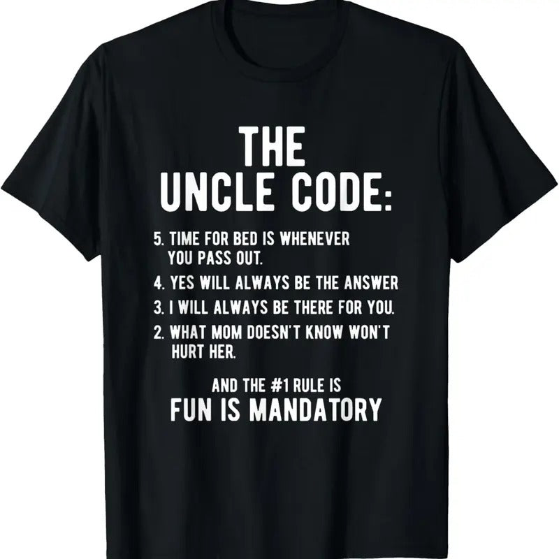 100% Cotton Funny Uncle Gifts From Niece Nephew The Uncle Code Cool T-Shirt Hoodie, Sweatshirt | GrindPrints.com