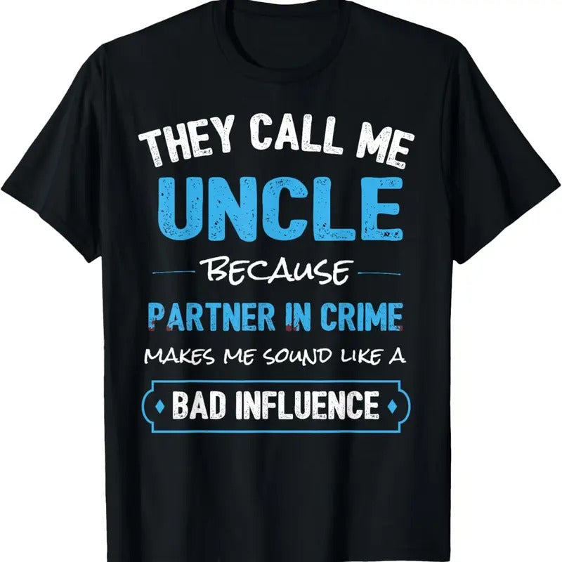 100% Cotton Funny Uncle Shirt, Uncle Partner In Crime from Niece Nephew T-Shirt Hoodie, Sweatshirt | GrindPrints.com