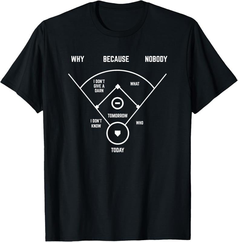 100% Cotton Funny Who's On First Baseball Vintage Joke Baseball Dad T-Shirt Hoodie, Sweatshirt | GrindPrints.com
