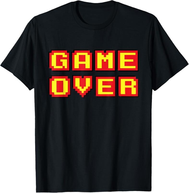 100% Cotton Game Over Vintage Retro Video Games Gaming gift arcade T-Shirt Hoodie, Sweatshirt | GrindPrints.com