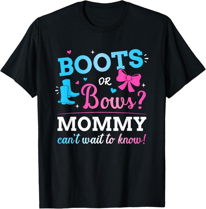 100% Cotton Gender reveal boots or bows mommy matching baby party T-Shirt Hoodie, Sweatshirt | GrindPrints.com