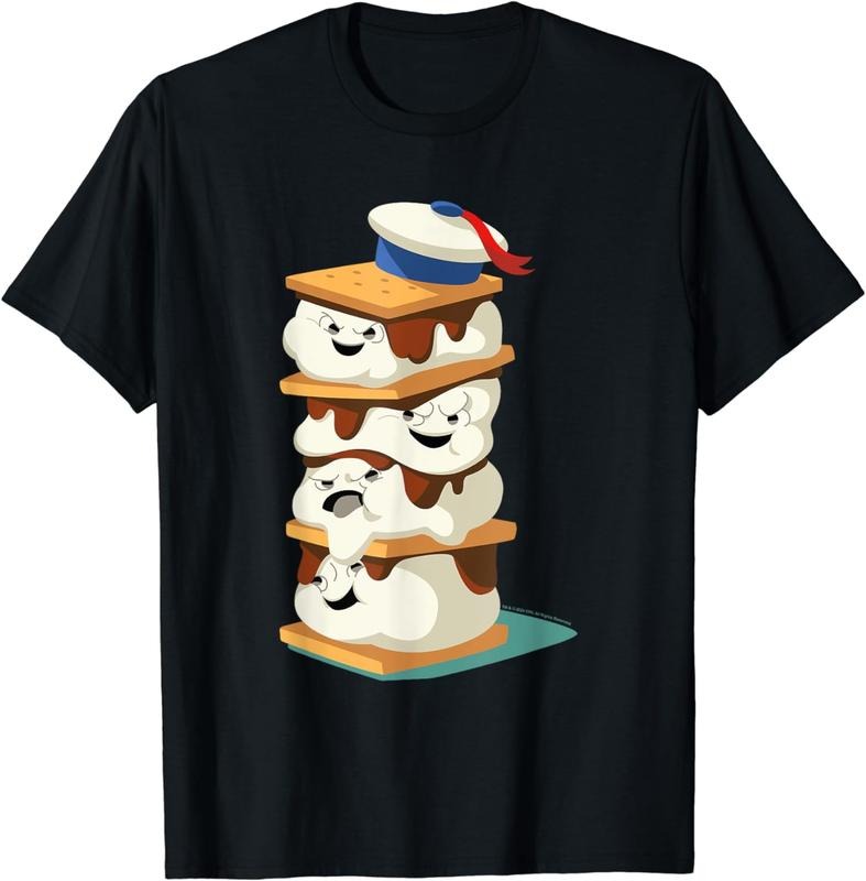 [100% Cotton]Ghostbusters Stay Puft Marshmallow Men S'mores Stack T-Shirt Hoodie, Sweatshirt | GrindPrints.com