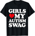 100% Cotton Girls Love My Autism Swag Funny Girls Heart Autism Awareness T-Shirt Hoodie, Sweatshirt | GrindPrints.com