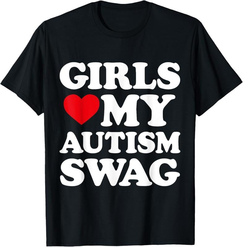 100% Cotton Girls Love My Autism Swag Funny Girls Heart Autism Awareness T-Shirt Hoodie, Sweatshirt | GrindPrints.com