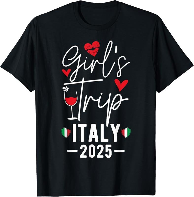100% Cotton Girls Trip Italy 2025 Women's Weekend Girls Travel Vacation T-Shirt Hoodie, Sweatshirt | GrindPrints.com