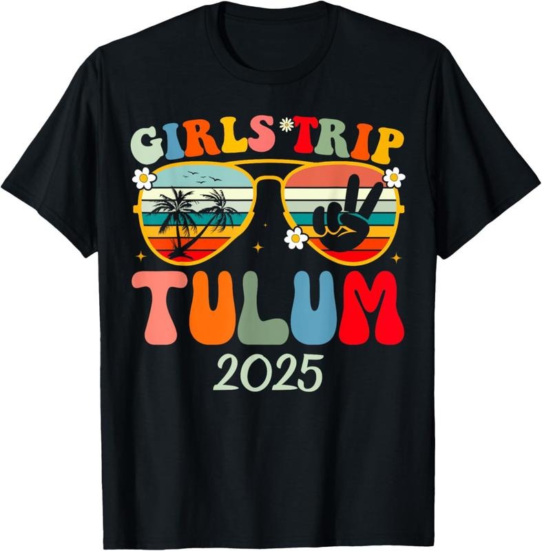 100% Cotton Girls Trip Tulum 2025 Summer Beach Weekend Vacation Matching T-Shirt Hoodie, Sweatshirt | GrindPrints.com
