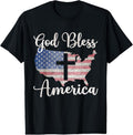 100% Cotton God Bless America 4th Of July Christians Cross God Bless America T-Shirt Hoodie, Sweatshirt | GrindPrints.com