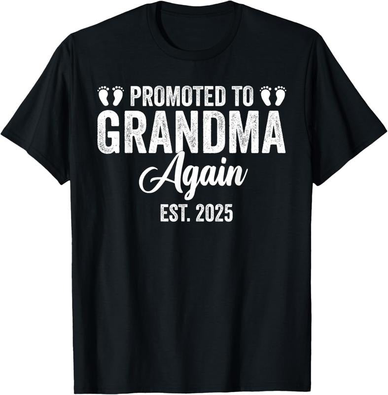 100% Cotton Grandma Announcement Promoted Grandma Again Est 2025 T-Shirts, Hoodie, Sweatshirt