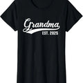 100% Cotton Grandma 2025 Retro Grandma Est 2025 T-Shirt Hoodie, Sweatshirt | GrindPrints.com