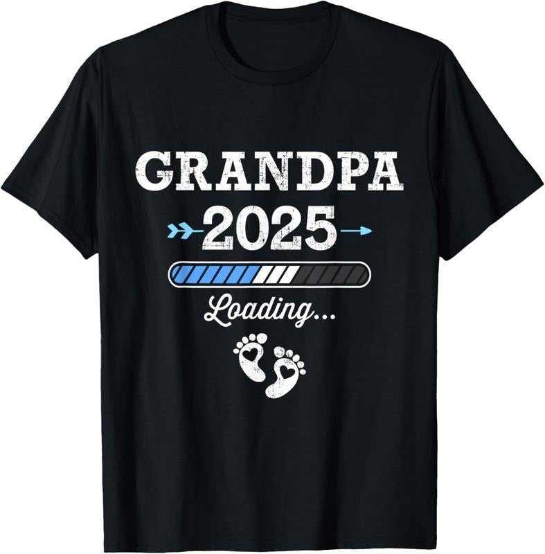 100% Cotton Grandpa 2025 Loading Pregnancy Announcement T-Shirts, Hoodie, Sweatshirt
