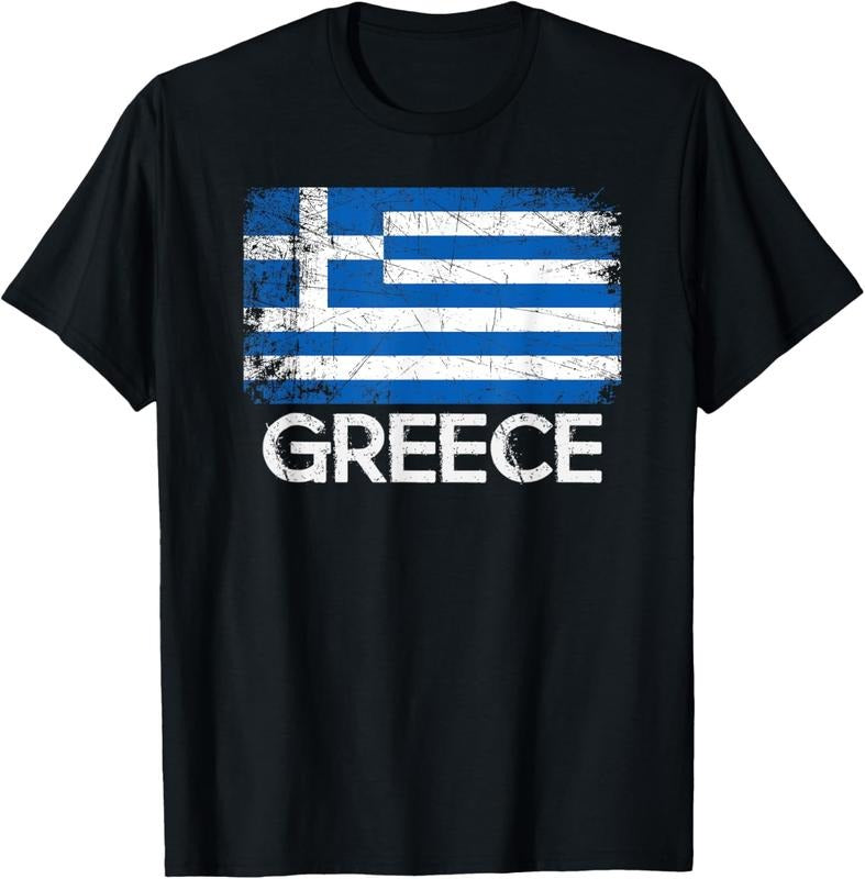 100% Cotton Greek Flag T-Shirt | Vintage Made In Greece Gift T-Shirt Hoodie, Sweatshirt | GrindPrints.com