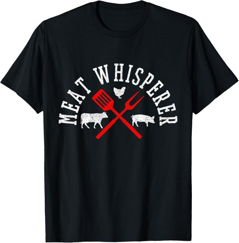 100% Cotton Grilling T-Shirt - Meat Whisperer Funny BBQ Shirt Chef Gift T-Shirt Hoodie, Sweatshirt | GrindPrints.com
