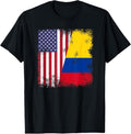 100% Cotton Half Colombian Flag | Vintage Colomobia USA Gift T-Shirt Hoodie, Sweatshirt | GrindPrints.com