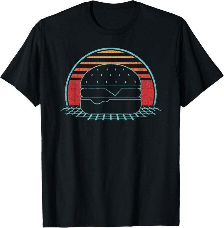 100% Cotton Hamburger Retro Vintage Cheeseburger 80s Gift T-Shirt Hoodie, Sweatshirt | GrindPrints.com