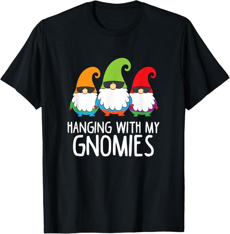 100% Cotton Hanging With My Gnomies Funny Garden Gnome T-Shirt Hoodie, Sweatshirt | GrindPrints.com