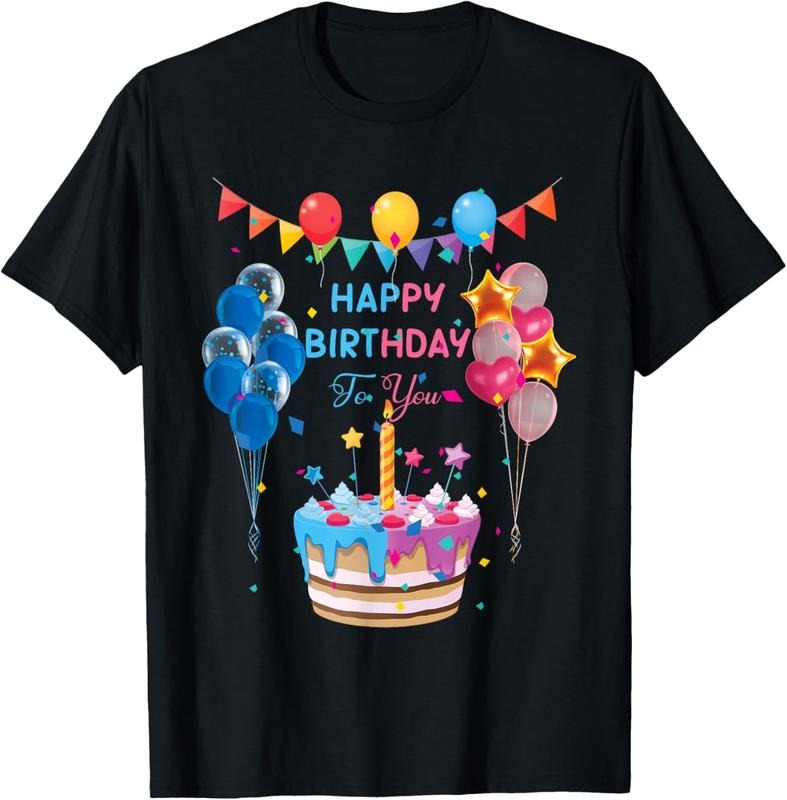 100% Cotton Happy Birthday To You Cake And Balloon Party T-Shirt Hoodie, Sweatshirt | GrindPrints.com