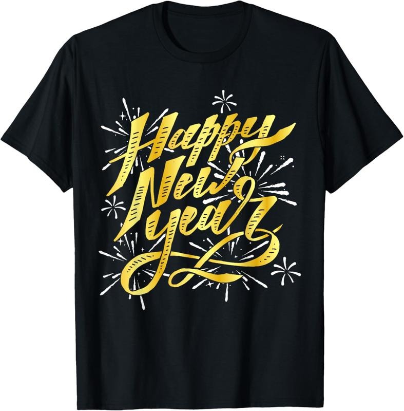 100% Cotton Happy New Year 2025 Men Women   New Years Eve T-Shirt Hoodie, Sweatshirt | GrindPrints.com
