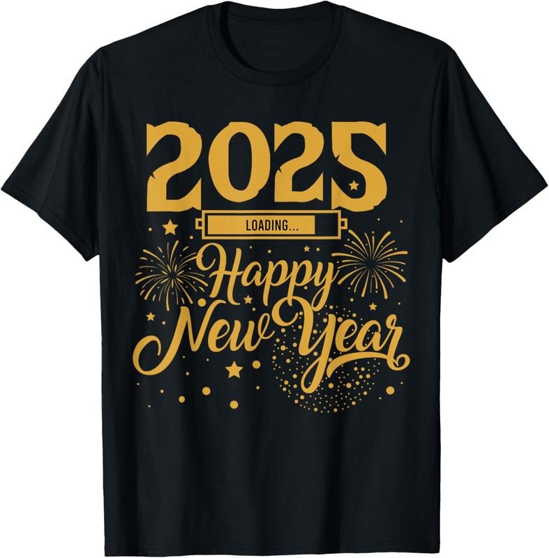 100% Cotton Happy New Year 2025 New Years Party Firework 2025 Loading T-Shirt Hoodie, Sweatshirt | GrindPrints.com