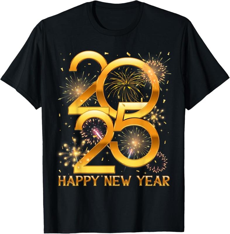 100% Cotton Happy New Year 2025 Shirts Men Women  Fireworks Confetti T-Shirt Hoodie, Sweatshirt | GrindPrints.com