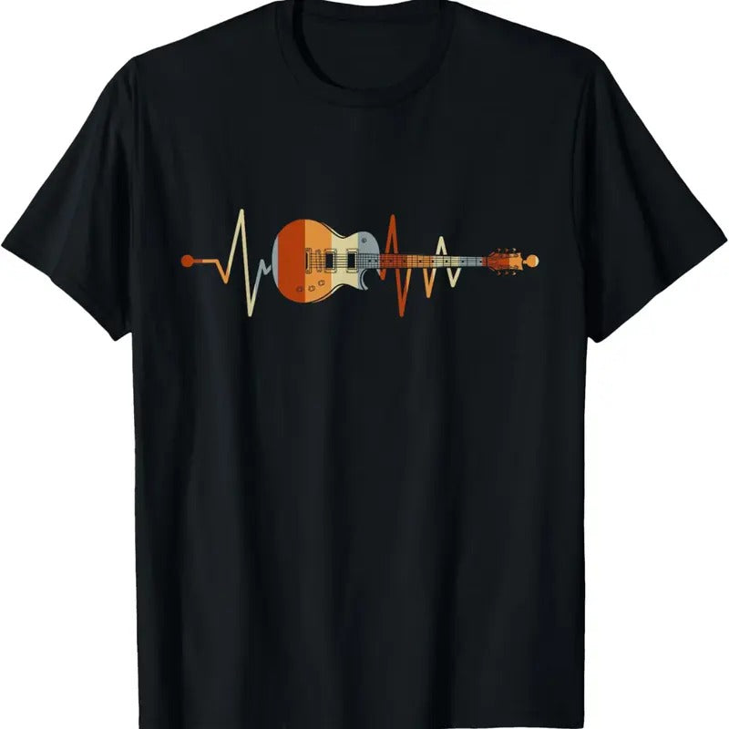 100% Cotton Heartbeat Guitar T-Shirt Hoodie, Sweatshirt | GrindPrints.com