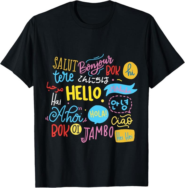 100% Cotton Hello Word Different Languages Travel Teacher T-Shirts, Hoodie, Sweatshirt