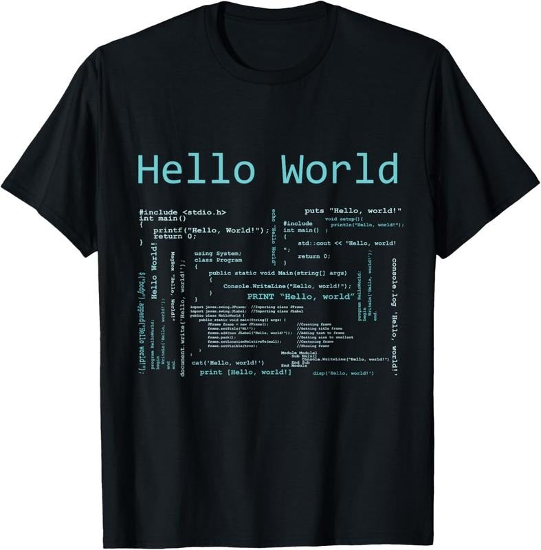 100% Cotton Hello World Computer Programming Languages T-Shirts, Hoodie, Sweatshirt