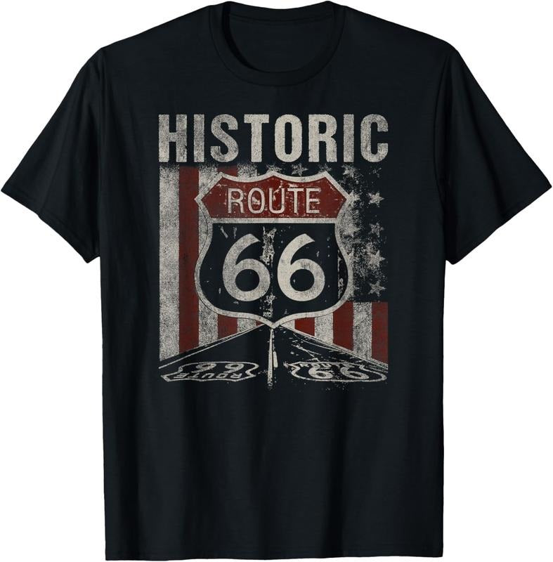 100% Cotton Historic U.S.A. Route 66 Highway Vintage America Road Sign T-Shirt Hoodie, Sweatshirt | GrindPrints.com