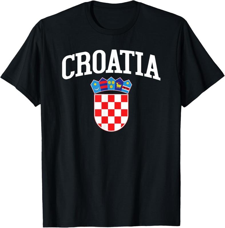 100% Cotton Hrvatska Croatian Croatia Flag T-Shirt Gift for Croats T-Shirt Hoodie, Sweatshirt | GrindPrints.com