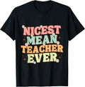 100% Cotton Humorous Teacher Vibes funny classroom Nicest Mean Teacher T-Shirt Hoodie, Sweatshirt | GrindPrints.com
