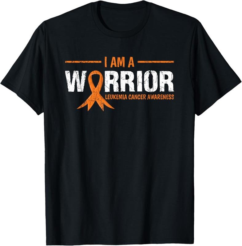 100% Cotton I Am A Warrior Leukemia Awareness Happy Ribbon Graphic T-Shirt Hoodie, Sweatshirt | GrindPrints.com