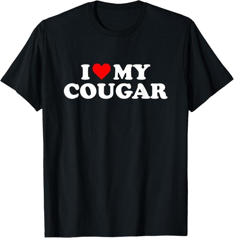 100% Cotton I Heart My Cougar T-Shirt Hoodie, Sweatshirt | GrindPrints.com