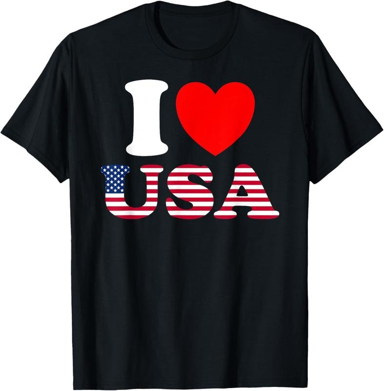 100% Cotton I Heart USA, I Love USA - Fun United States of America T-Shirt Hoodie, Sweatshirt | GrindPrints.com