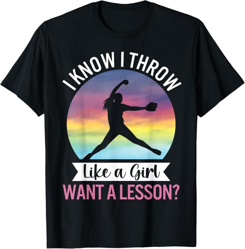 100% Cotton I Know I Throw Like A Girl Funny Women's Softball Pitcher T-Shirt Hoodie, Sweatshirt | GrindPrints.com