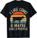 100% Cotton I Like Cows And Maybe Like 3 People Cow Farm Farmer Retro T-Shirt Hoodie, Sweatshirt | GrindPrints.com