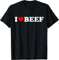 100% Cotton I Love Beef - Heart T-Shirt Hoodie, Sweatshirt | GrindPrints.com
