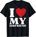 100% Cotton I Love My Girlfriend Shirt I Heart My GF Valentines Day T-Shirt Hoodie, Sweatshirt | GrindPrints.com